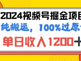 2024暑假视频号掘金赛道,100%过原创玩法,1分钟一个视频,专为小白打造