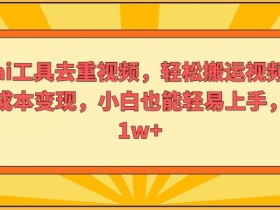 利用ai工具去重视频,轻松搬运视频,实现零成本变现,小白也能轻易上手