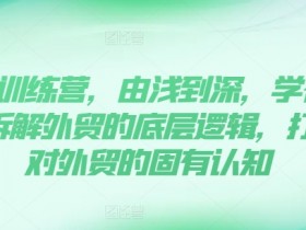 外贸训练营,由浅到深,学得超快,拆解外贸的底层逻辑,打破你对外贸的固有认知