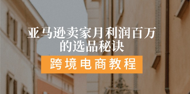 (11456期)亚马逊卖家月利润百万的选品秘诀: 抓重点/高利润/大方向/大类目/选品…