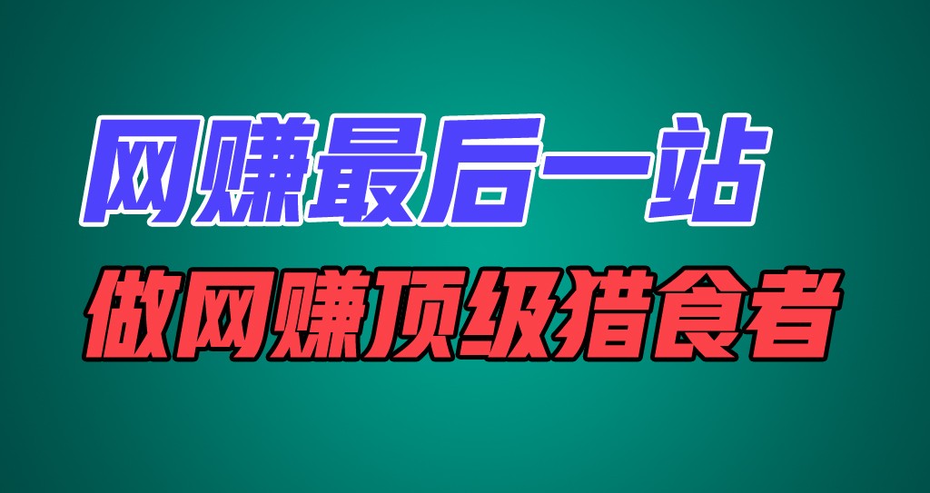 网络赚钱最后一站,卖项目,做网络赚钱顶尖猎食者