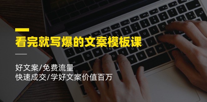 看了也写爆文案模板课,好文案/流量/销售成交/学好文案价值不菲