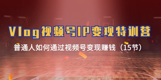 Vlog微信视频号IP转现夏令营,平常人怎样通过视频号变现挣钱(15节)