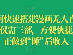 如何快速搭建漫画无人直播间,仅需三部,方便快捷,真正做到“睡”后收入【揭秘】