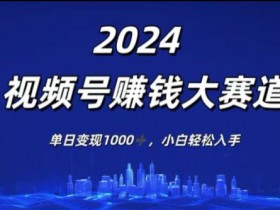 2024年度视频号赚钱大赛道,单日变现1K,小白轻松入手