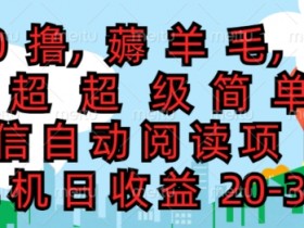 0撸薅羊毛,超级简单的微信自动阅读项目,单机日收益20-30