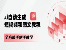 AI自动生成短视频和图文课程,全方位手把手教学