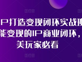 医美IP打造变现闭环实战班,打造能变现的IP商业闭环,医美玩家必看!