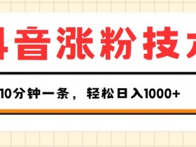 抖音涨粉技术,1个视频涨500粉,10分钟一个,3种变现方式,轻松日入1K+【揭秘】