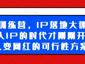 超级IP训练营,IP落地大课震撼来袭,个人IP的时代才刚刚开始,素人变网红的可行性方案