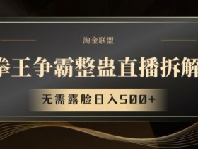 拳王争霸整蛊直播拆解，无需露脸日入500+【揭秘】