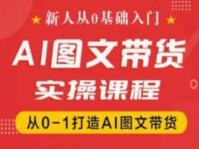 新人从0基础入门,抖音AI图文带货实操课程,从0-1打造AI图文带货