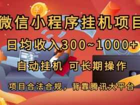 微信小程序挂JI项目,日均收入几张,自动挂JI,可长期操作