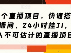 31个直播项目,快速搭建直播间,24小时挂JI,日入不可估计的直播项目