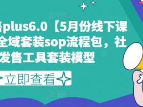私域发售plus6.0【5月份线下课录音】/全域套装sop流程包,社群发售工具套装模型