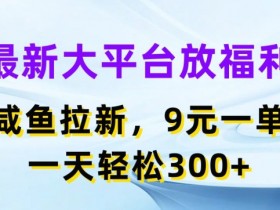 最新大平台放福利,咸鱼拉新项目,9元一单,一天轻松3张