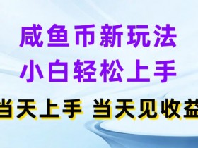 咸鱼币新玩法,小白轻松上手,当天操作当天见收益