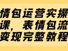 表情包运营实操系列课,表情包流量变现完整教程