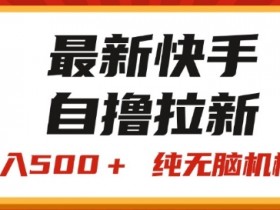 最新快手“王牌竞速”自撸拉新,日入500+! 纯无脑机械操作