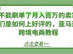 不能刷单了月入百万的卖家们是如何上好评的,亚马逊跨境电商教程