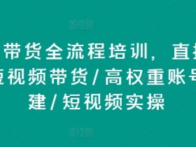 直播带货全流程培训,直播带货短视频带货/高权重账号措建/短视频实操