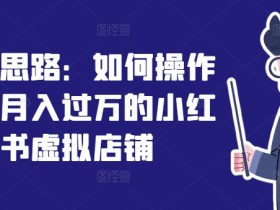 独家思路:如何操作一家月入过万的小红书虚拟店铺