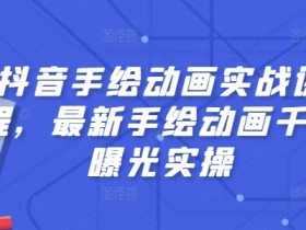 抖音手绘动画实战课程,最新手绘动画千万曝光实操