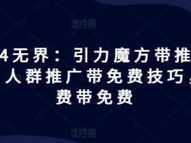 2024无界:引力魔方带推荐玩法,人群推广带免费技巧,付费带免费