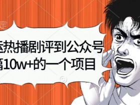 搬运热播剧评到公众号,篇篇10w的一个项目