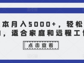零成本月入5000+,轻松脚本挂JI,适合家庭和远程工作者