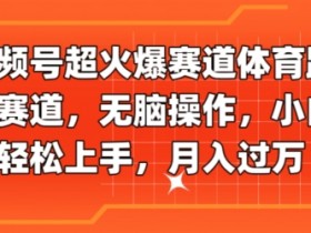 视频号超火爆赛道体育跳水赛道,无脑操作,小白轻松上手,月入过万