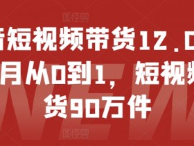 抖音短视频带货12.0,14个月从0到1,短视频带货90万件