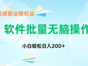 中视频搬运玩法,单日200+无需剪辑,新手小白也能玩
