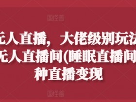 抖音无人直播,大佬级别玩法,24小时无人直播间(睡眠直播间),多种直播变现【揭秘】