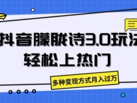 抖音朦胧诗3.0.轻松上热门,多种变现方式月入过万【揭秘】