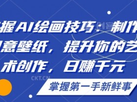 掌握AI绘画技巧:制作创意壁纸,提升你的艺术创作,日赚千元