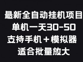 最新全自动挂JI项目,单机一天30-50.支持手机+模拟器 适合批量放大