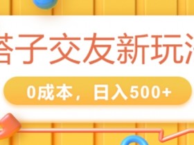 2024搭子交友新玩法,0成本,不需要付费系统,小白可轻松上手