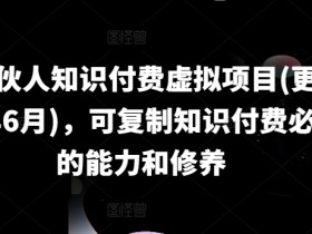IP合伙人知识付费虚拟项目(更新24年6月),可复制知识付费必备的能力和修养