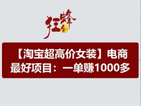 淘宝超高价女装项目,电商最好赛道,一单赚1000多