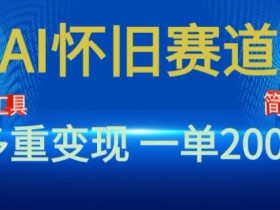 新风口,AI怀旧赛道,一单收益200+,手机电脑可做