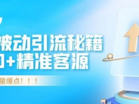 创业者必看,解锁最新被动引流秘籍,日引100+精准客源,轻松打造流量爆点!