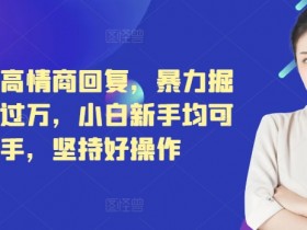 小红书高情商回复,暴力掘金月入过万,小白新手均可上手,坚持好操作