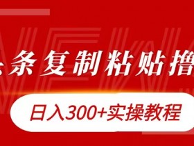 今日头条复制粘贴撸金，日入3张实操教程