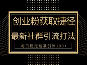 创业者捷径,最新被动引流方法大揭秘,实现100+精准引流