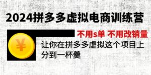 (12024期)2024拼多多虚拟电商训练营 不s单 不改销量 做虚拟项目分一杯羹(更新10节)