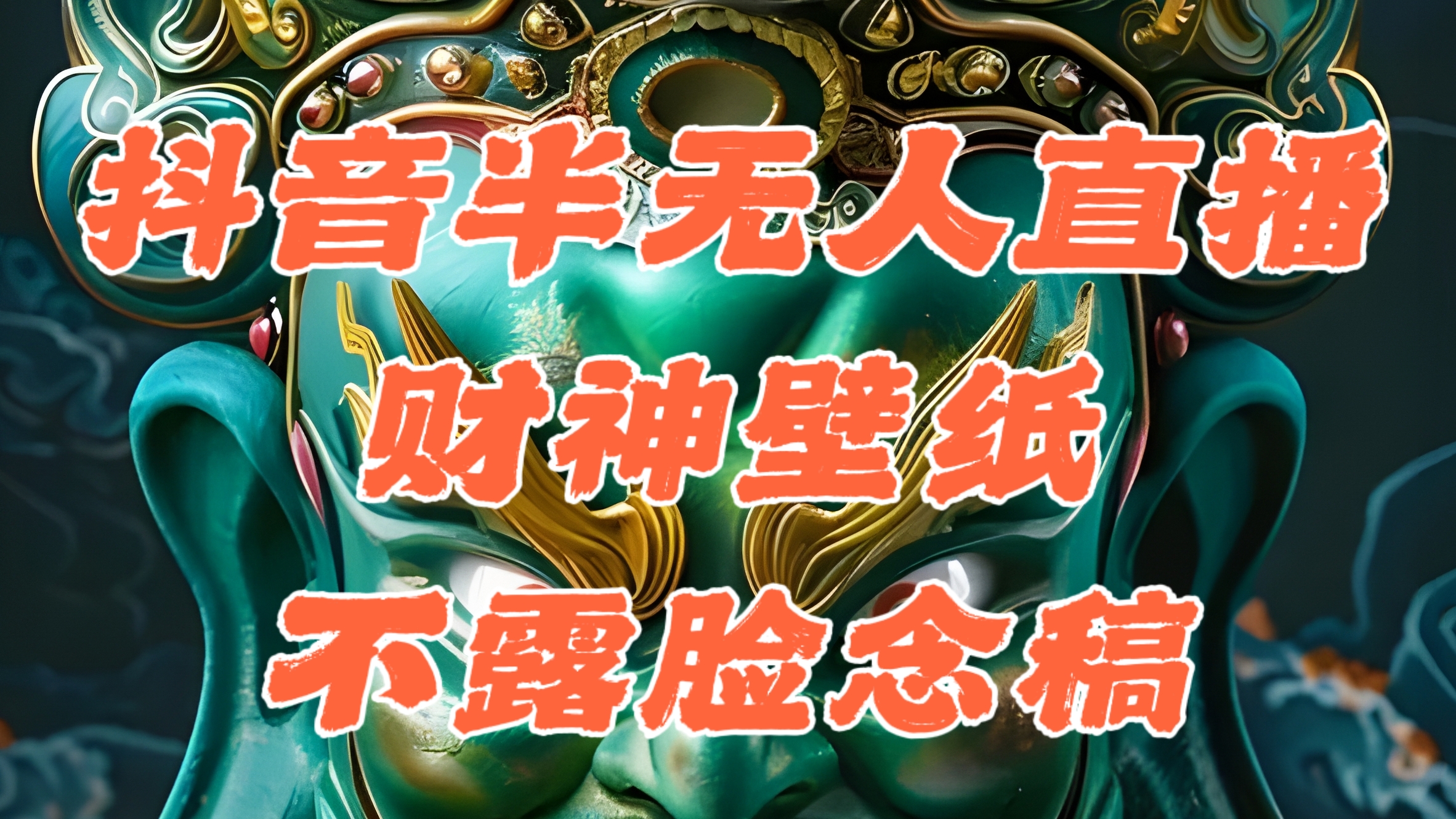 (12036期)抖音视频半没有人直播公司素材内容撸抖币,属相财神爷AI图直播不露脸读稿,单天1000