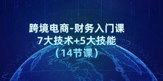 (12047期)跨境电子商务-会计新手入门课:7大工艺 5大技术(14堂课)