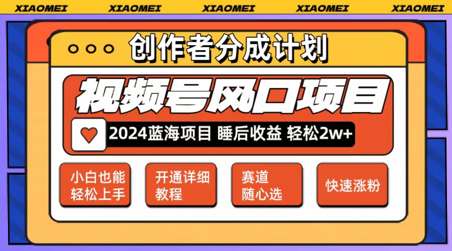 (12084期)微信视频号大风口项目 轻松月入2w+ 多赛道选择,可矩阵,玩法简单轻松上手