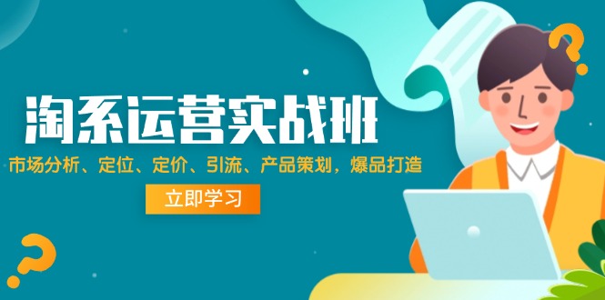 (12186期)淘系运营实战班:市场分析、定位、定价、引流、产品策划,爆品打造